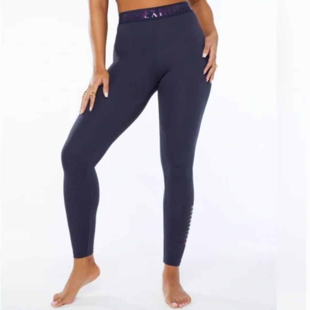 Savage X Fenty Leggings with logo waist band color purple blue size medium
